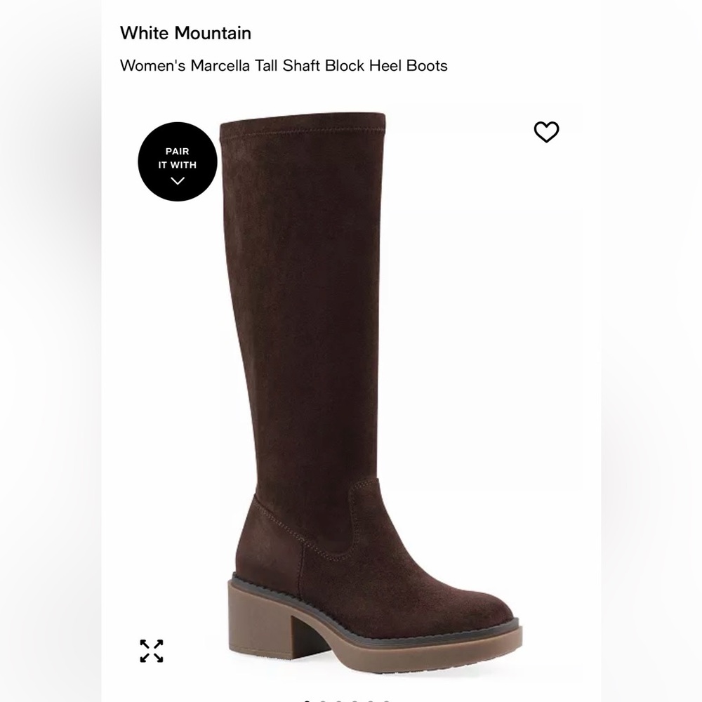 White Mountain Marcella Tall Shaft Block Heel Boots
